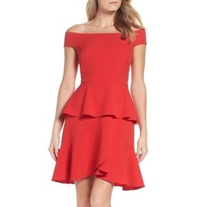Eliza J off the shoulder tiered dress